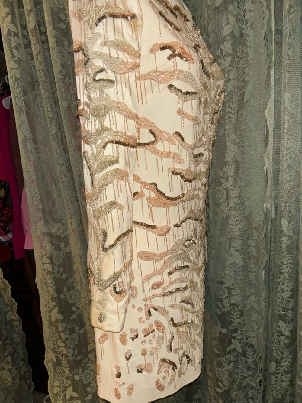 Rare NWT Roberto Cavalli Cream Beaded and Sequin Animal Print Cocktail Dress - Picture 3 of 7